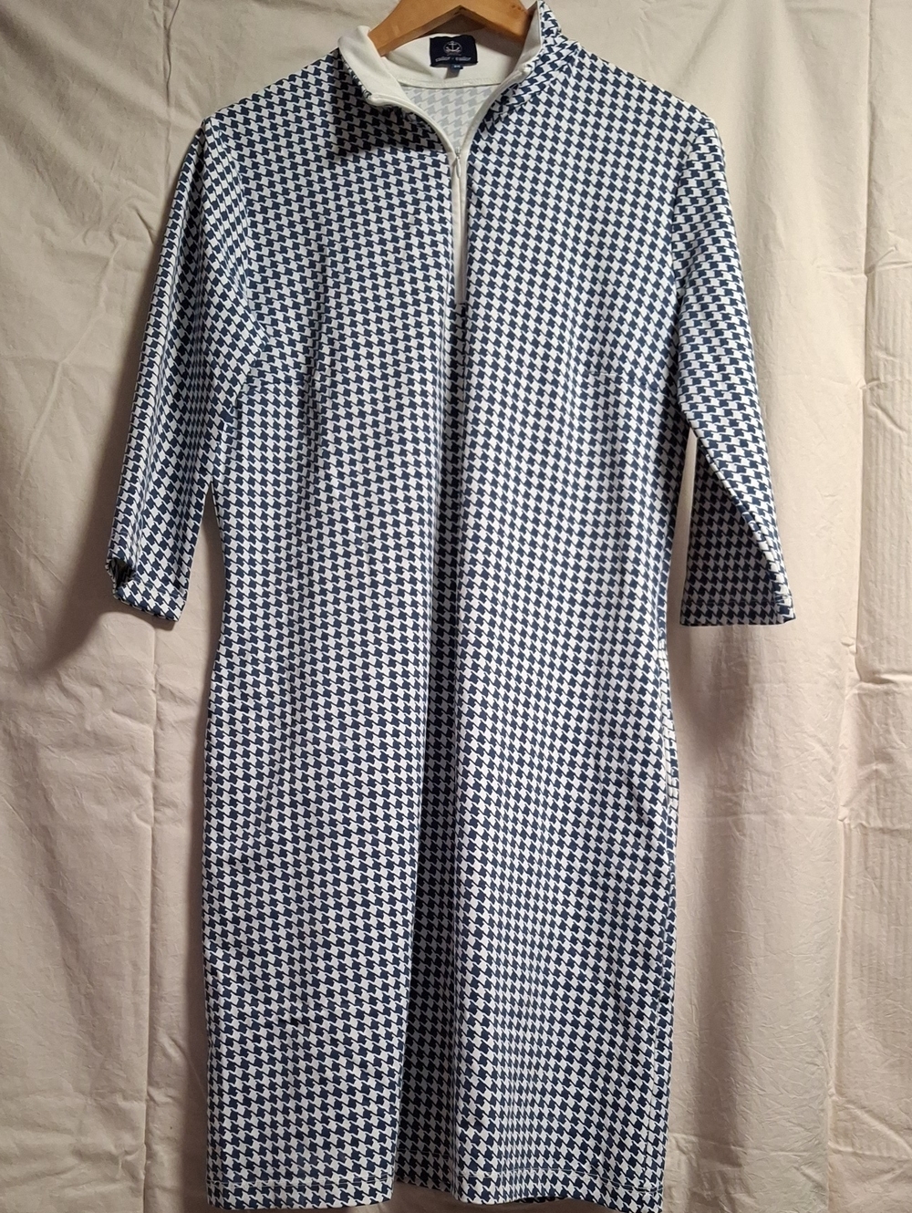 Sailor-Sailor Navy and White Zip-Front Polo Dress With Pockets Size Meduim